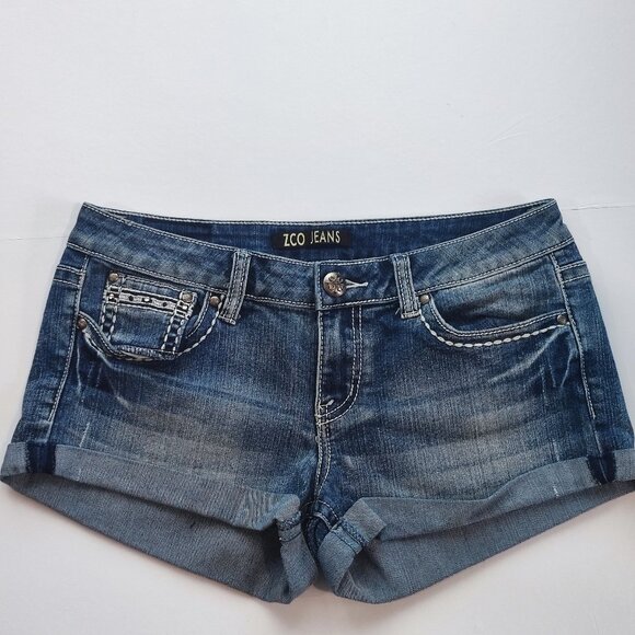 ZCO Jeans Short low-rise denim blue medium washed women's junior size 7 - Picture 1 of 11